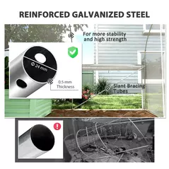 Outsunny 19.5 x 9.8ft Tunnel Greenhouse, with Accessories - White - 6