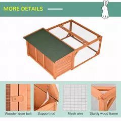 PawHut Guinea Pigs Hutches Off-ground Small Animal Guinea Pig House 125.5 x 100 x 49cm - 6