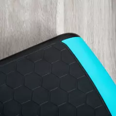 HOMCOM Aerobic Step with 3-Level Adjustable Heights for Home, Office Exercise, Black and Blue - 9