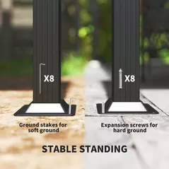 Outsunny 3 x 4m Aluminium Pergola, with Retractable Roof - Grey/Khaki - 6