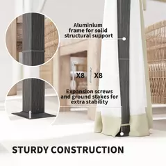 Outsunny 3 x 4m Aluminium Frame Pergola, with Retractable Roof - Khaki - 6