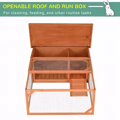 PawHut Guinea Pigs Hutches Off-ground Small Animal Guinea Pig House 125.5 x 100 x 49cm - 5