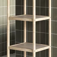 HOMCOM Four-Tier Bamboo Bathroom Shelf - Natural Finish - 8