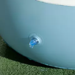 Outsunny Inflatable Tub Chair and Footstool - Blue/White - 8