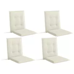 Outsunny Set of Four Padded Garden Seat Cushions - White - 1