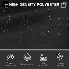 Outsunny Retractable Sun Side Awning Screen Fence Patio Garden Wall Balcony Screening Panel Outdoor Blind Privacy Divider (3x1.6M, Black) - 7