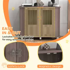 PawHut Dog Crate Table for Medium and Large Dogs with Magnetic Door for Indoor Use, 95 x 55 x 75 cm, Purple - 6