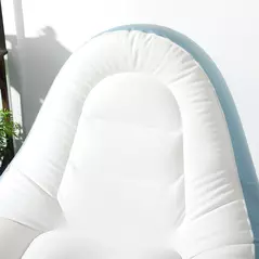 Outsunny Inflatable Tub Chair and Footstool - Blue/White - 7
