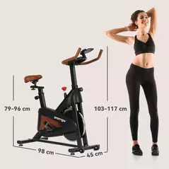 SPORTNOW Quiet Stationary Exercise Bike with Adjustable Resistance, Seat, Black - 3