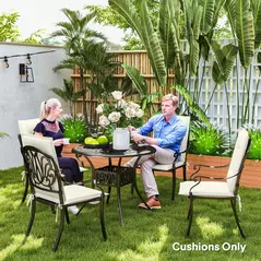 Outsunny Set of Four Padded Garden Seat Cushions - White - 7