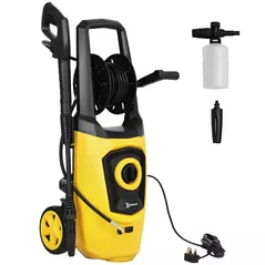 DURHAND 1800W High Pressure Washer, 150 Bar Pressure, 510 L/h Flow, High-Performance Portable Power Washer Jet Wash Cleaner with 6M Hose and Hose Reel for Garden, Car, Furniture, Yellow - 1