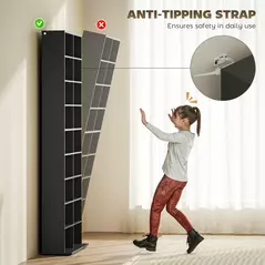 HOMCOM 640 CD Storage Tower - Black - 6