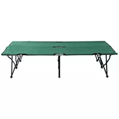 Outsunny Double Camping Cot Bed, with Bag - Green - 7