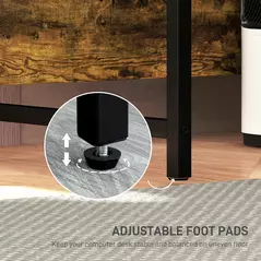 HOMCOM Industrial 'L' Shaped Multi-Work Desk - Brown - 8