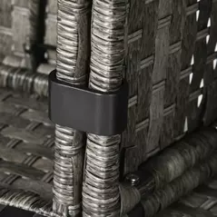 Outsunny Seven-Piece Firepit Table Rattan Sofa Set - Grey - 8