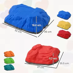 AIYAPLAY Balance Stepping Stones for Kids with Non-Slip Bottom, Indoor Outdoor Obstacle Course for Ages 3-8 Years, Multicoloured - 3