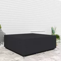Outsunny 600D Oxford Outdoor Garden Furniture Sofa Set Cover, Waterproof Anti-UV Rattan Sun Lounger Protection Protector Cover, 225L x 210W x 70Hcm, Black - 9