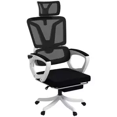 Vinsetto Ergonomic Office Chair, High Back Desk Chair, Reclining Mesh Computer Chair with Adjustable Headrest, Lumbar Support, Foot Rest, Swivel Wheels, Adjustable Height, Black - 1