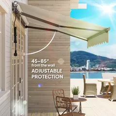 Outsunny 2.5 x 3m Electric/Manual Awning, with Remote - Beige - 6