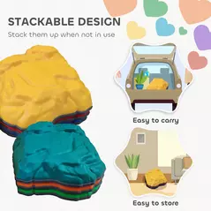 AIYAPLAY Balance Stepping Stones for Kids with Non-Slip Bottom, Indoor Outdoor Obstacle Course for Ages 3-8 Years, Multicoloured - 5