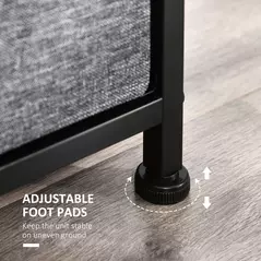 HOMCOM Chest of Drawers with 8 Foldable Drawers, 3-Tier Fabric Bedroom Dresser, Clothes Storage Unit for Bedroom Living Room, Dark Grey - 7