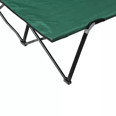 Outsunny Double Camping Cot Bed, with Bag - Green - 8