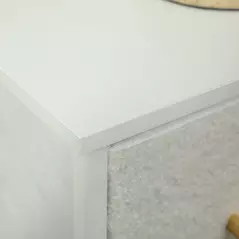 HOMCOM Chest of Drawers with 9 Fabric Drawers, Boucle Storage Organiser with Steel Frame, Fabric Dresser for Bedroom, Living Room, Hallway, Cream White - 8