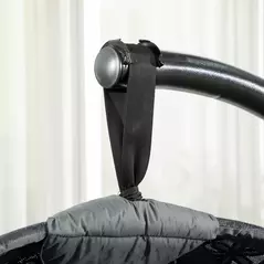 Outsunny Round Egg Basket Chair, with Steel Stand, Charcoal Grey - 8