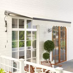 Outsunny 2.5 x 3m Electric/Manual Awning, with Remote - Beige - 9