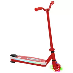 AIYAPLAY Electric Scooter for Kids Aged 4-7 Years, with Flashing LED Lights, Rear Auxiliary Wheels, Red - 1