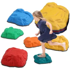 AIYAPLAY Balance Stepping Stones for Kids with Non-Slip Bottom, Indoor Outdoor Obstacle Course for Ages 3-8 Years, Multicoloured - 1