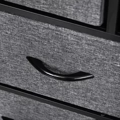 HOMCOM Chest of Drawers with 8 Foldable Drawers, 3-Tier Fabric Bedroom Dresser, Clothes Storage Unit for Bedroom Living Room, Dark Grey - 9