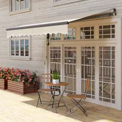 Outsunny 2.5 x 3m Electric/Manual Awning, with Remote - Beige - 8