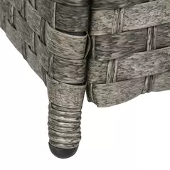 Outsunny Seven-Piece Firepit Table Rattan Sofa Set - Grey - 9