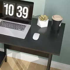 HOMCOM Compact Computer Desk with Storage Shelves, Study Table with Bookshelf, PC Table Workstation for Home Office, Study, Easy Assembly, 106 x 51cm, Black - 9