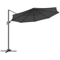 Outsunny 3 x 3m Overhanging Cantilever Parasol - Black - 1