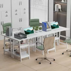 HOMCOM Compact Computer Desk with Storage Shelves, Study Table with Bookshelf, PC Table Workstation for Home Office, Study, Easy Assembly, 106 x 51cm, White - 8