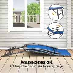 Outsunny Set of Two Adjustable Back Sun Loungers - Blue - 7