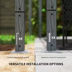 Outsunny 3 x 3 m Retractable Roof Pergola - Grey - 6