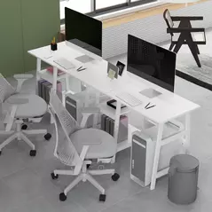 HOMCOM Compact Computer Desk with Storage Shelves, Study Table with Bookshelf, PC Table Workstation for Home Office, Study, Easy Assembly, 106 x 51cm, White - 7