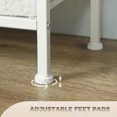 HOMCOM Chest of Drawers with 9 Fabric Drawers, Boucle Storage Organiser with Steel Frame, Fabric Dresser for Bedroom, Living Room, Hallway, Cream White - 7