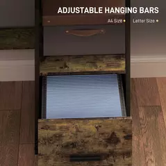 HOMCOM Industrial 'L' Shaped Multi-Work Desk - Brown - 7