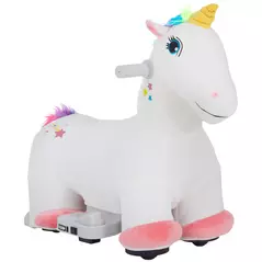 AIYAPLAY 6V Electric Ride on Unicorn, Battery Powered Kids Ride on Animal Toy with Music, Forward Control, for Ages 18-36 Months - 1