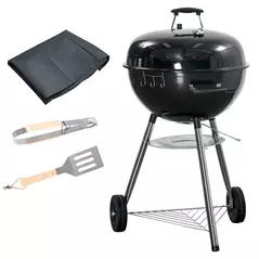 Outsunny Portable Kettle Charcoal Grill - Black - 1