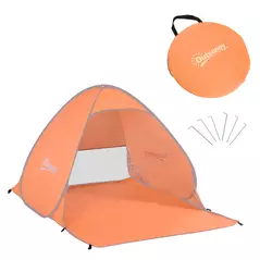 Outsunny 2 Person Pop Up UV Shelter Shade-Orange - 1