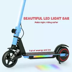 SPORTNOW Folding Electric Scooter for Kids, with Dual Brakes, Front Suspension, LED Colourful Lights, Blue - 6