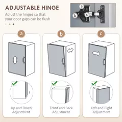 HOMCOM Freestanding Kitchen Cupboard, 4-Door Storage Cabinet with Adjustable Shelves, Modern Kitchen Pantry for Dining Room, 170cm, Grey - 8