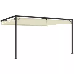 Outsunny 4 x 3 m Pergola, with Sliding Canopy - Cream - 1