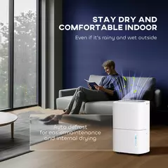 HOMCOM 20L Dehumidifier, with Touch Control - White - 9