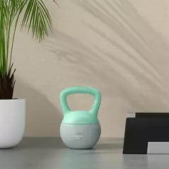 SPORTNOW 2 x 8kg Soft Kettlebell, Kettle Bell with Non-Slip Handle, for Home Gym, Strength Training, Cardio - Grey and Green - 7